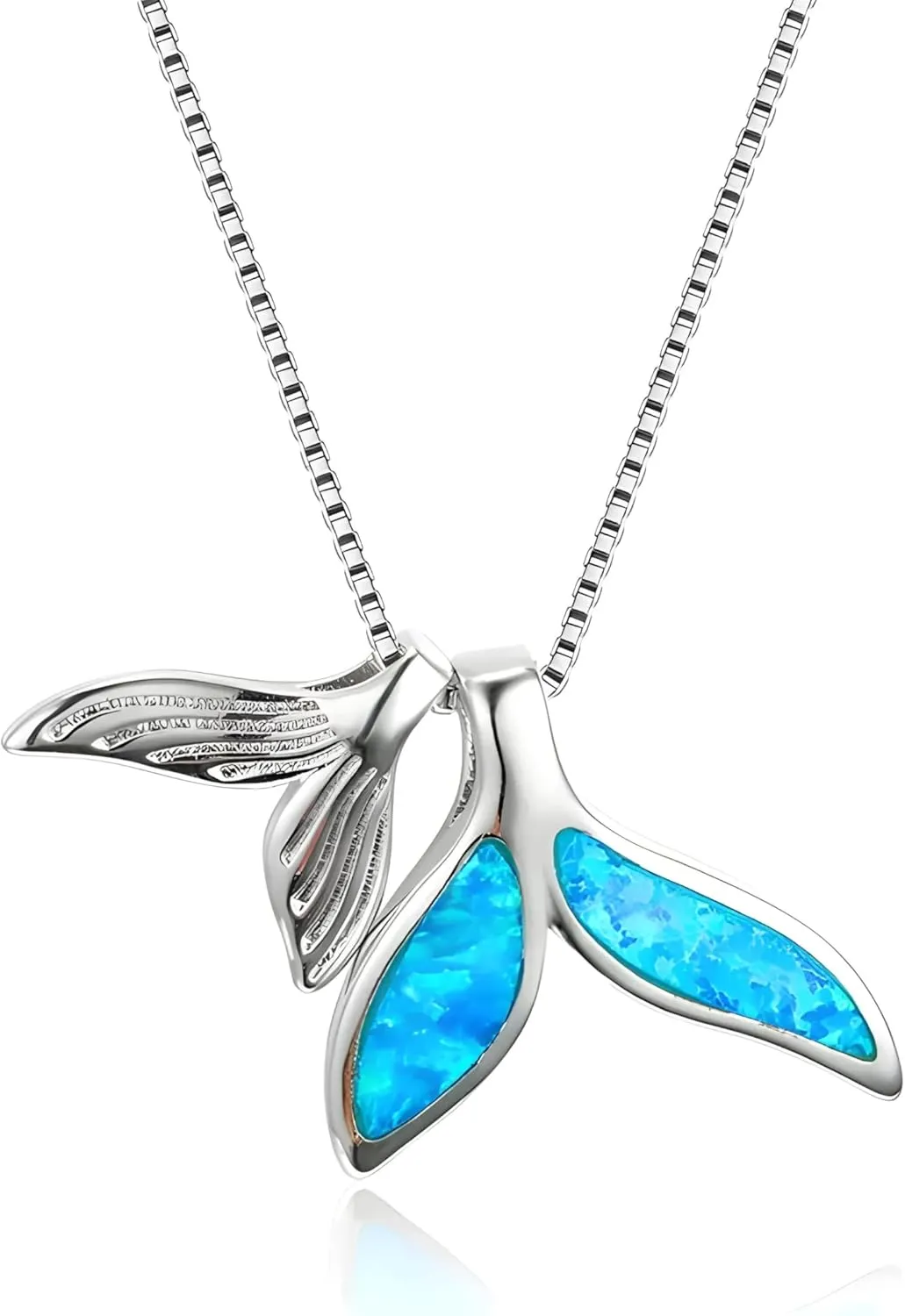Jellyfish Pendant Necklace For Women Inlay Blue Imitation Opal Wedding Jewelry Gifts