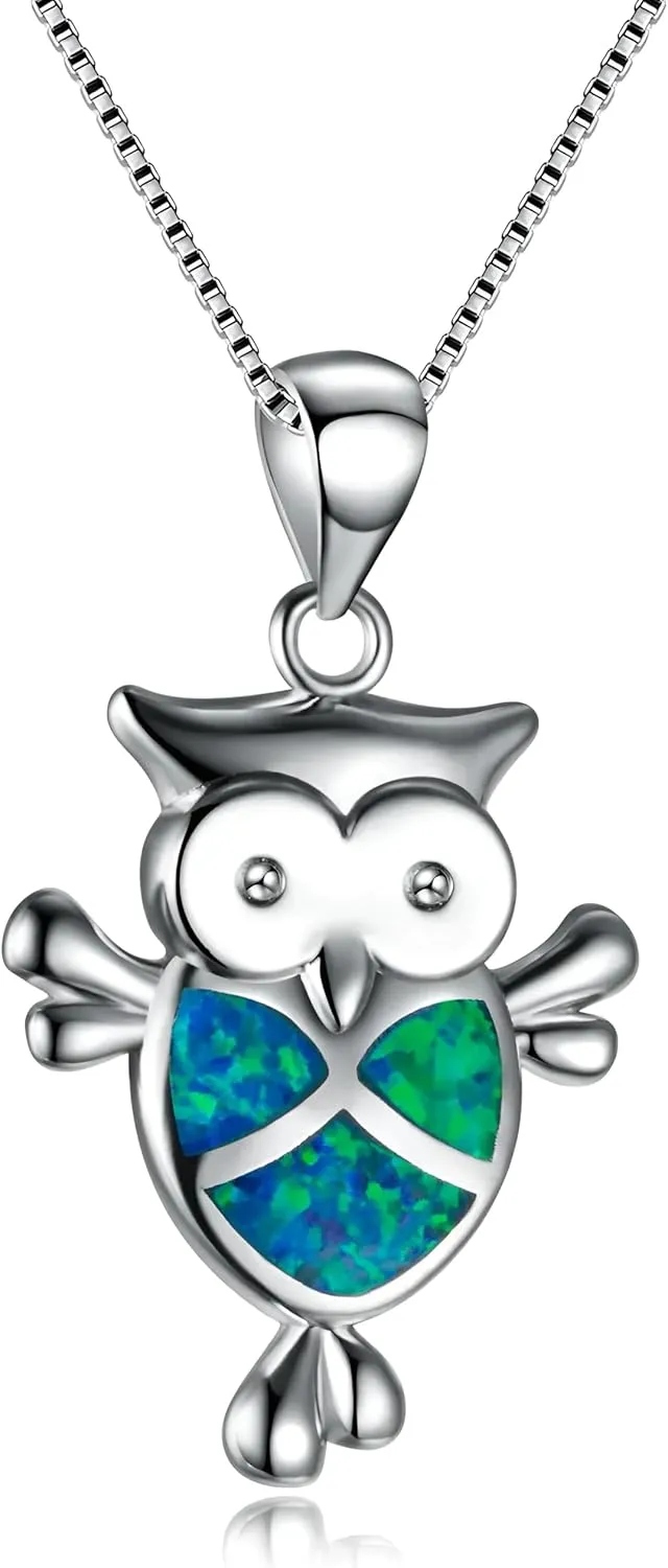Jellyfish Pendant Necklace For Women Inlay Blue Imitation Opal Wedding Jewelry Gifts