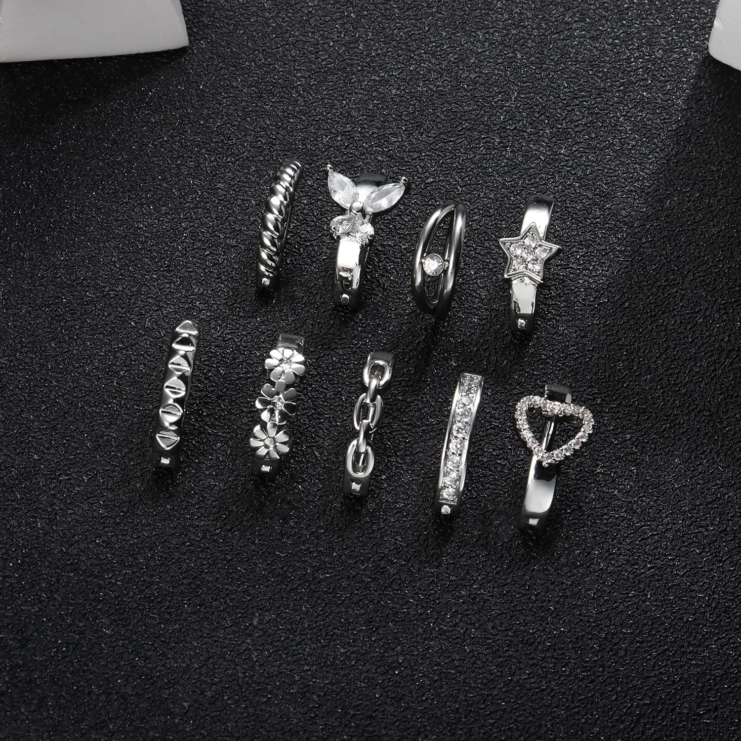 JeryWe 9 Pcs 14G Clicker Belly Button Rings for Women Gold Silver Surgical Steel Belly Rings Belly Piercing Curved Reverse Navel Small Hoop Belly Button Rings Body Piercing Jewelry 10/12MM