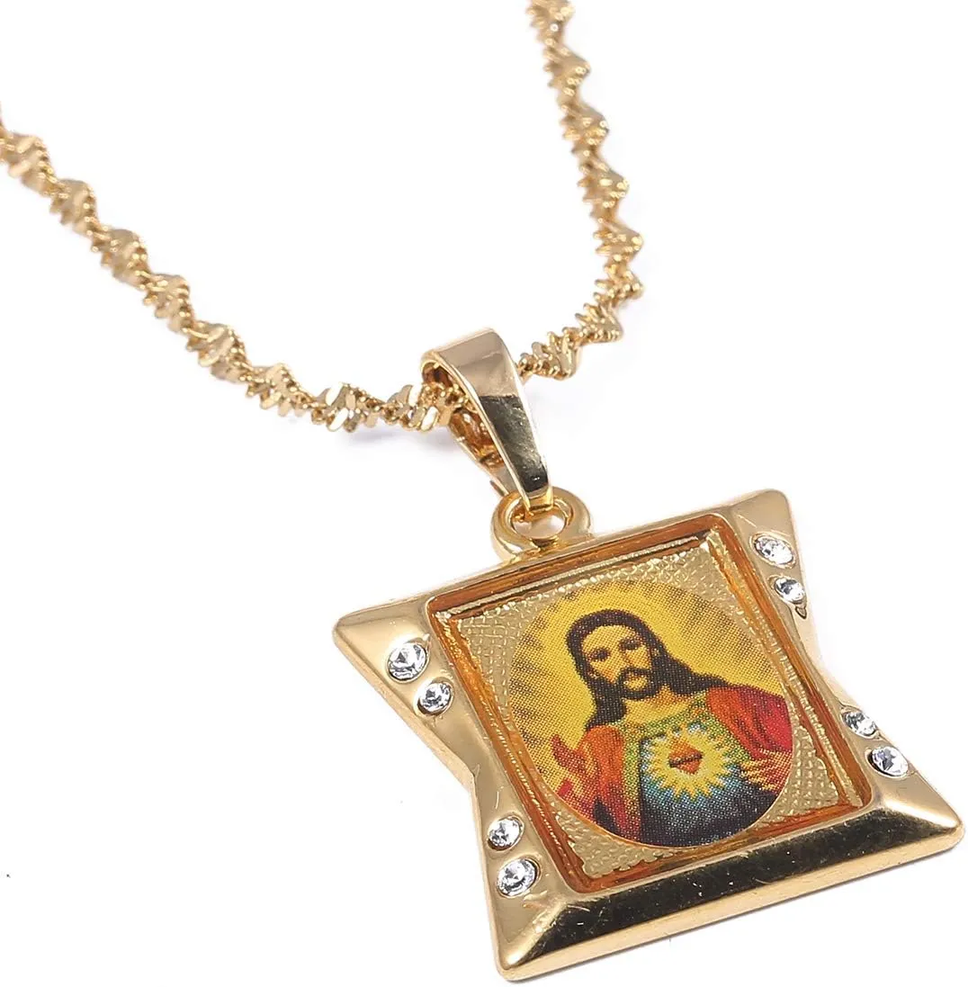 Jesus Portrait Necklace Pendants Women,Jesus Head Portrait Necklaces Silver Color Jewelry Christian Items