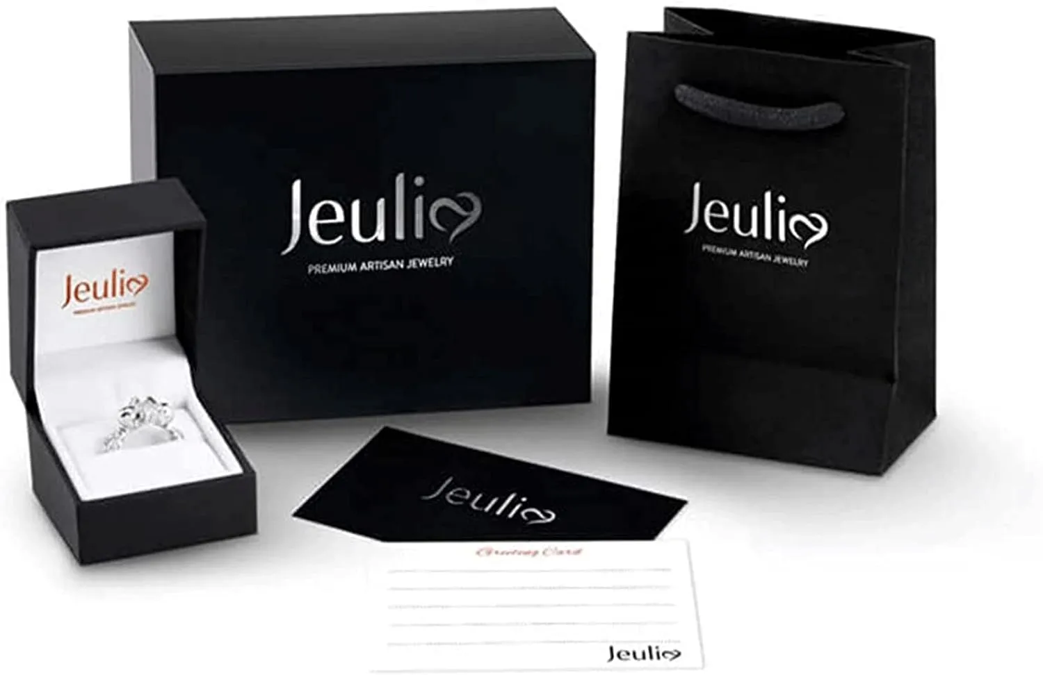 Jeulia Gothic Skull Diamond Rings: Sterling Silver Round Cut Skeleton Rings Band Halloween Romantic Jewelry Gifts for Her CZ Solitaire Engagement Rings Anniversary with Box