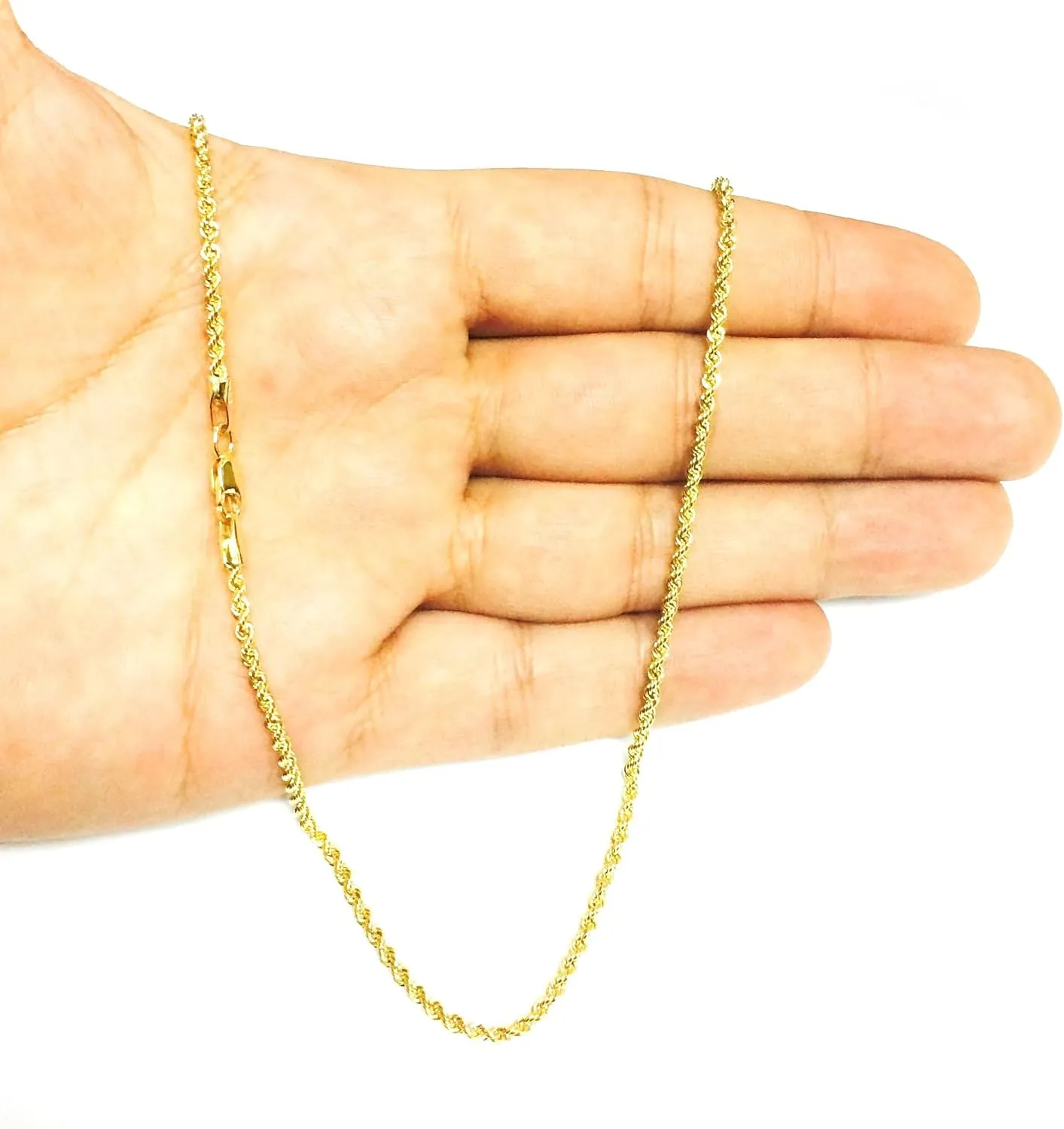 Jewelry Affairs 14K Yellow Gold Filled Solid Rope Chain Necklace, 2.1mm