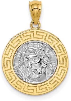 JewelryWeb 14k White Rhodium Religious Faith Inspiration Jesus Medal Pendant Necklace-Pendant for Women