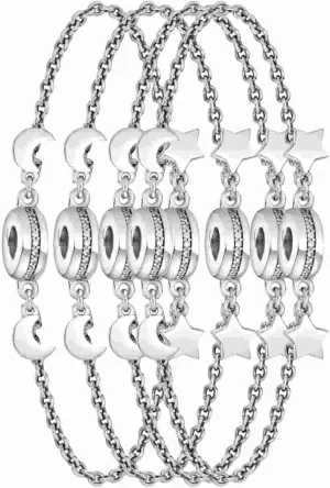 JIlAN Girl Boy Silver Charm Beads Pendant Fit Bracelets Jewelry For Woman Enamel Processed 925 Sterling Silver Charms (Daughter & Mother in Law)