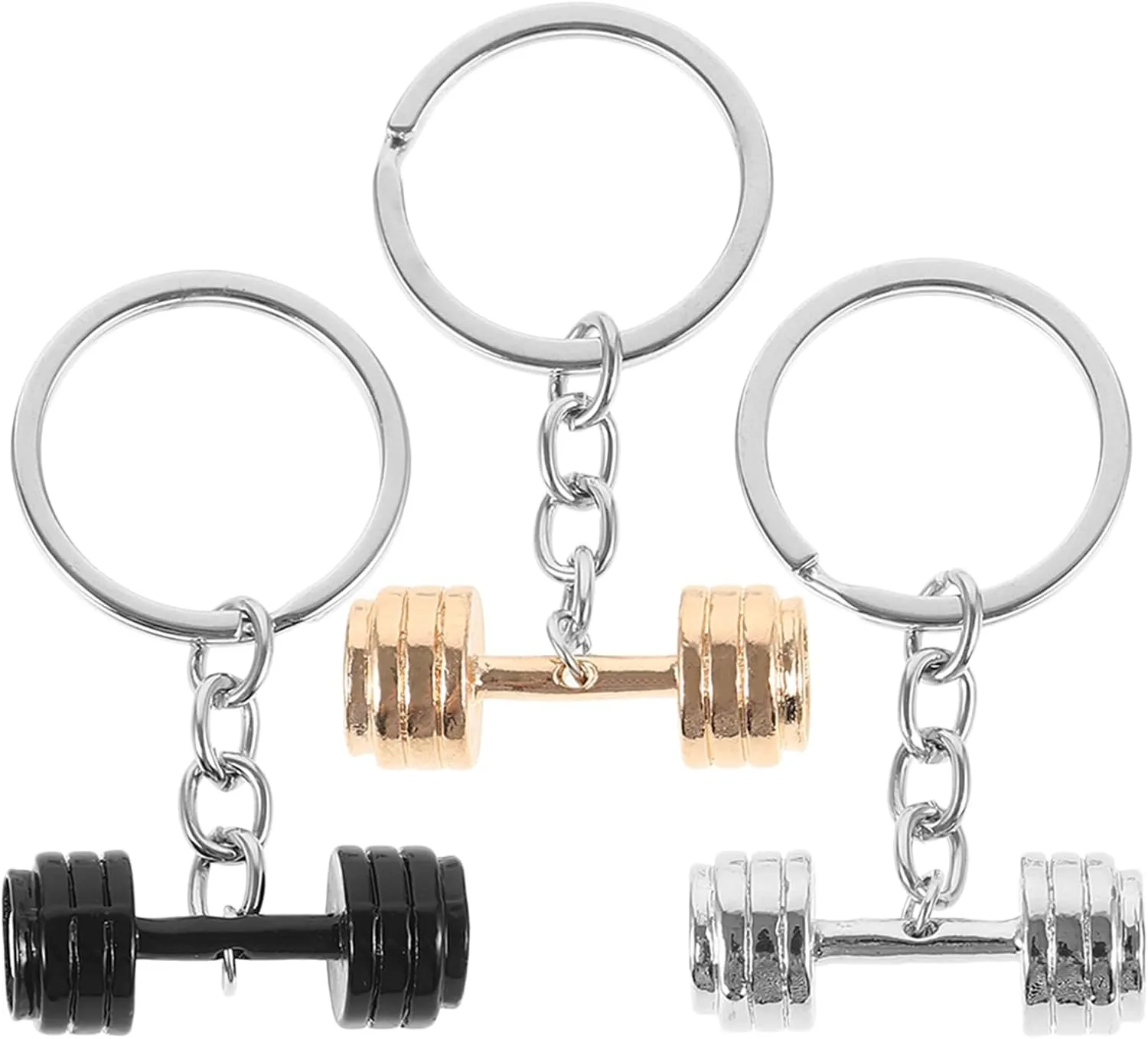 jojofuny Keychain for Boyfriend Husband Father 3 Pcs Dumbbell Shape Key Chains Birthday Present for Romantic Present, Valentines Day, Fathers Day, Christmas, Anniversary