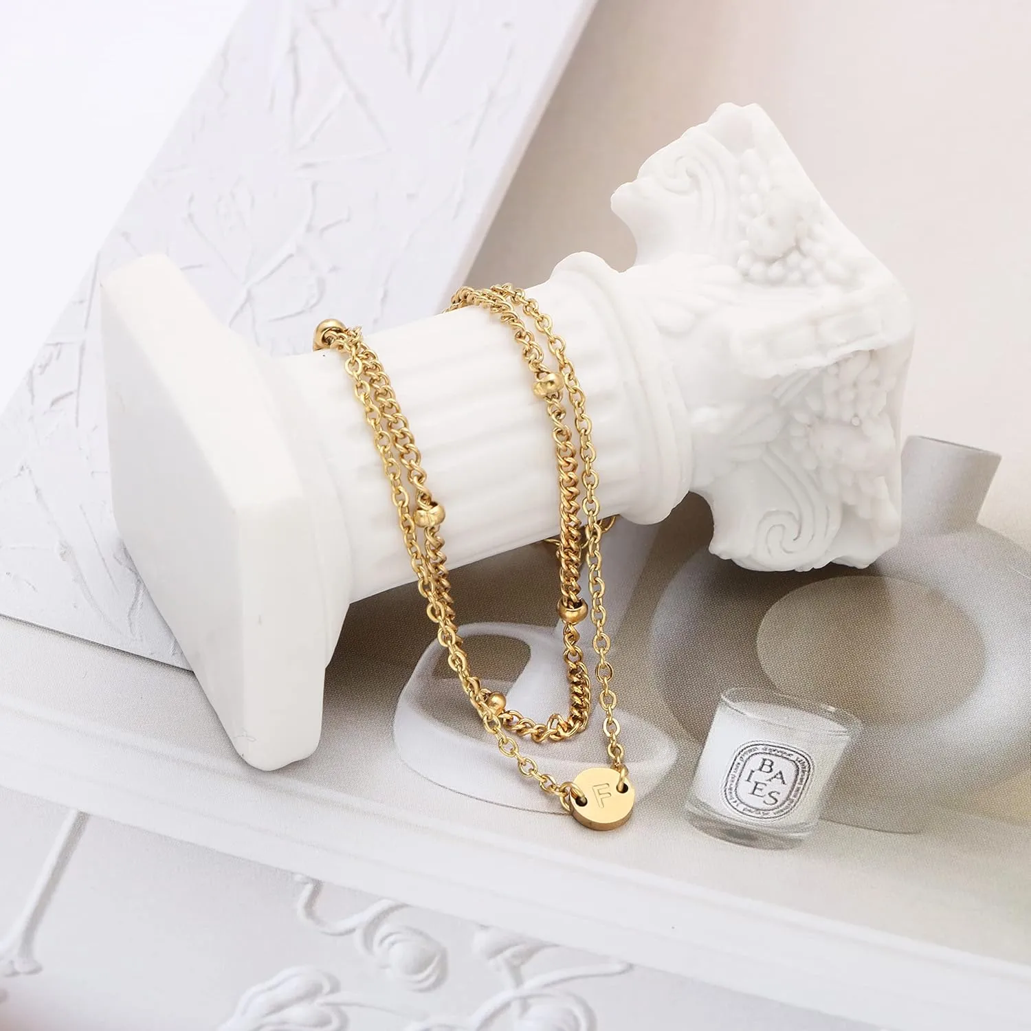 JoycuFF Gifts for Women Men Valentine's Day Birthday Gifts for Girlfriend Boyfriend Wife Matching Bracelets for Couples Best Friend Friendship Bracelet A-Z Initial Charm