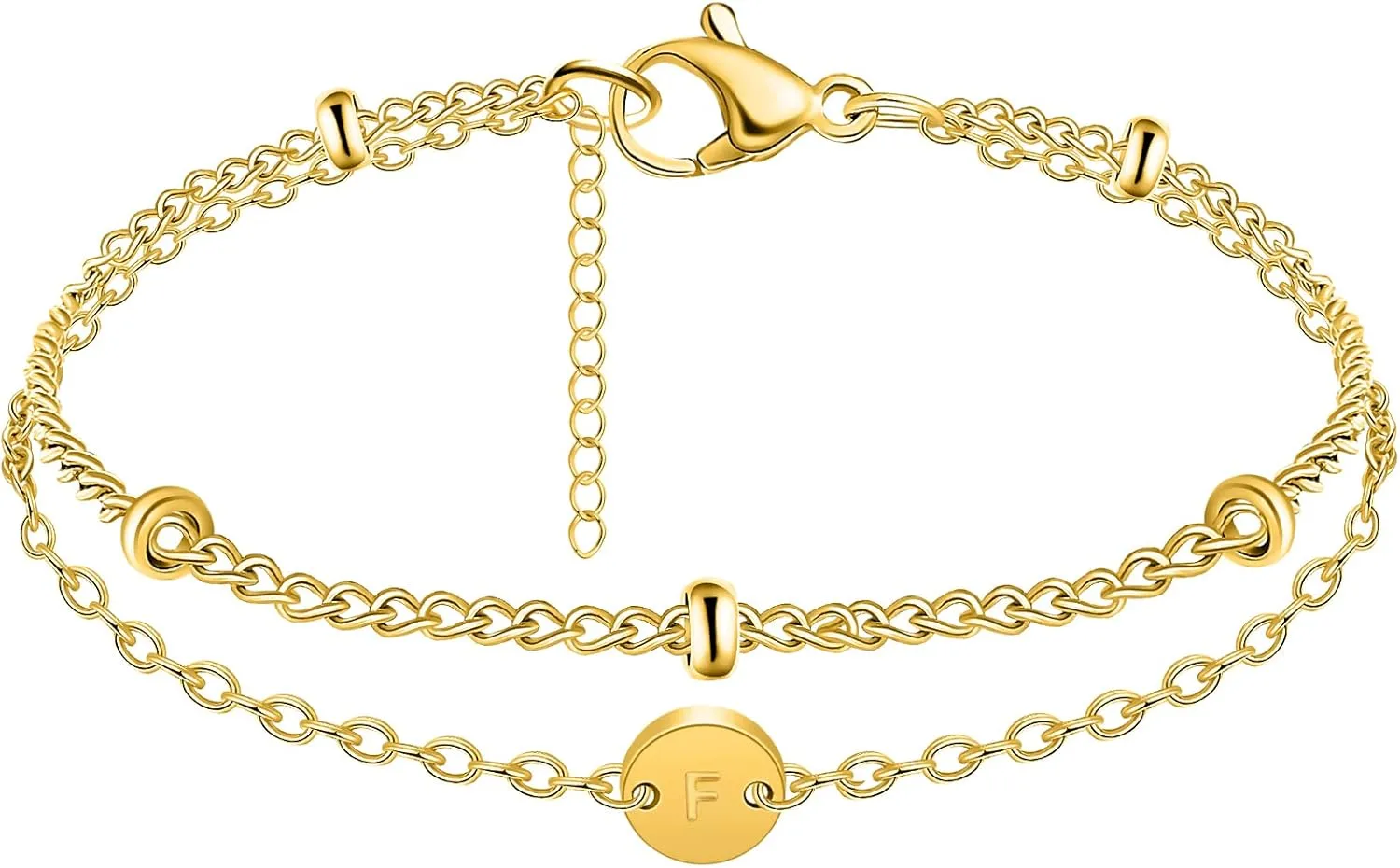 JoycuFF Gifts for Women Men Valentine's Day Birthday Gifts for Girlfriend Boyfriend Wife Matching Bracelets for Couples Best Friend Friendship Bracelet A-Z Initial Charm