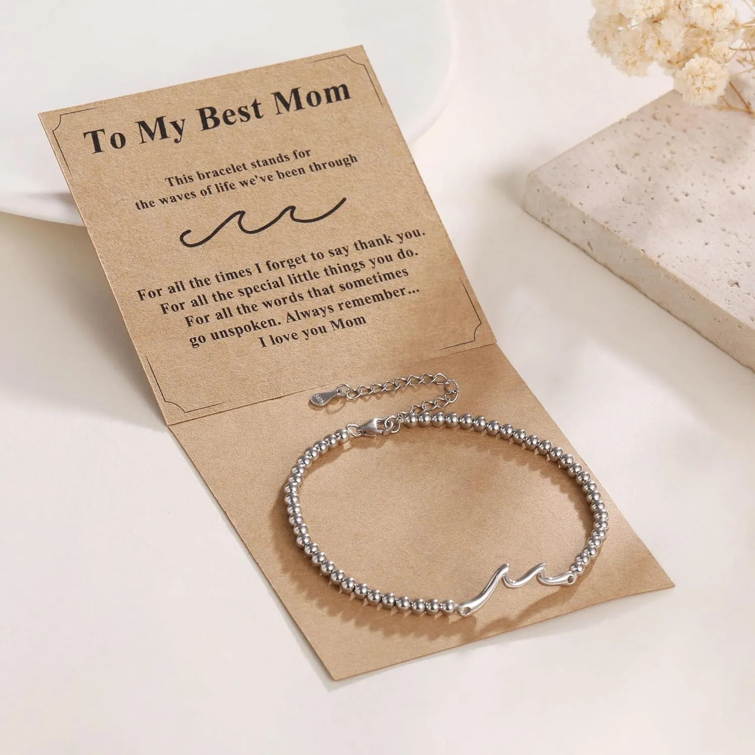 JSJOY 925 Sterling Silver Bracelets for Women Daughter Granddaughter Mom Gifts, Gifts for Mom Grandma Aunt Sister Christmas Birthday Gifts Stocking Stuffers for Teens Women