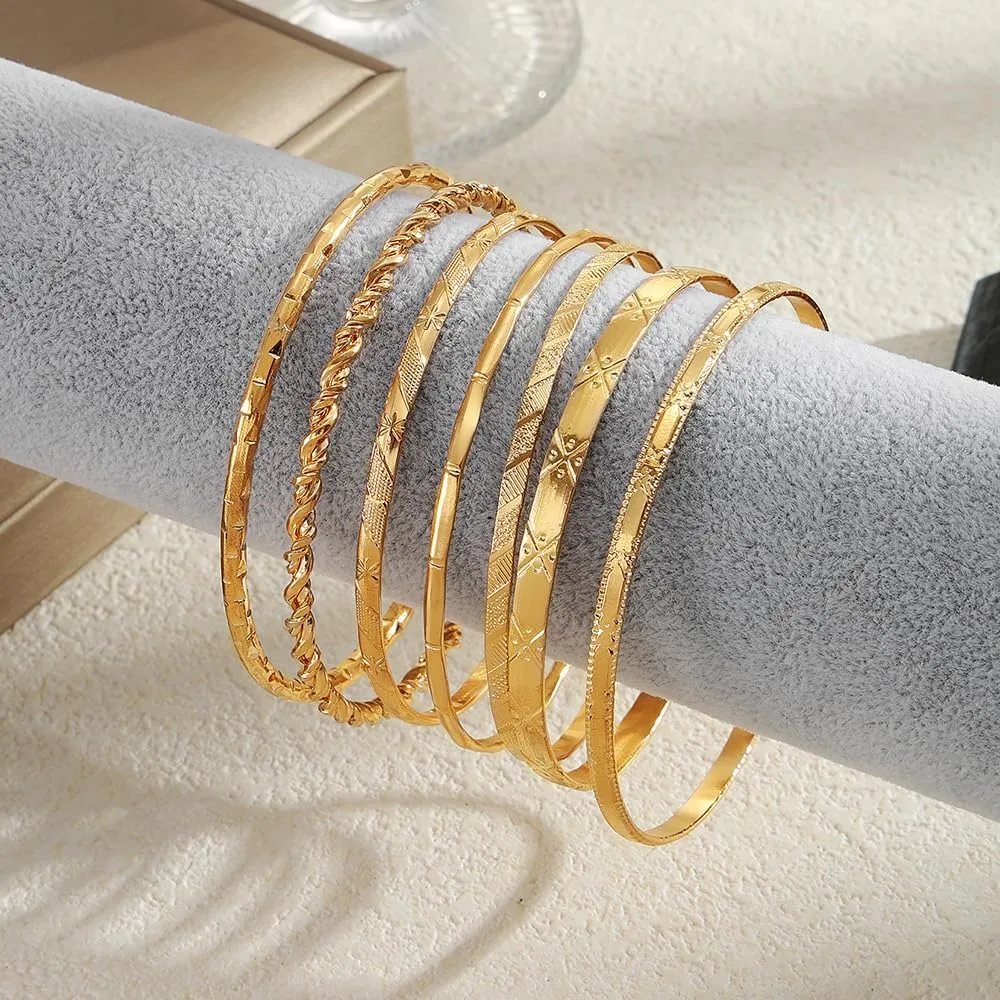 KISS WIFE Gold Bangles for Women, Open Adjustable Bangle Bracelets, Multi Layer Stackable Cuff Bracelet Set, Fashion Accessories Costume Jewelry Gift for Women
