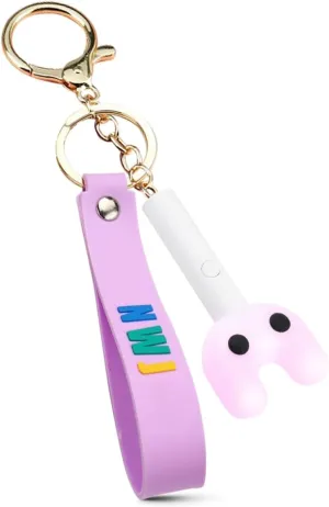 Kpop Lighted Keychains Light Stick Keychain Car Key Pendant Women Handbag Wallet Keyring Pendants, Battery Not Included