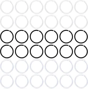 Kridzisw 22G Clear Plastic Nose Rings Hoop Piercing Retainer for Surgery Acrylic Flexible Hypoallergenic Tragus Cartilage Helix Daith Rook Earrings Hoops for Work Sport Women Men 8mm 5/16 inch