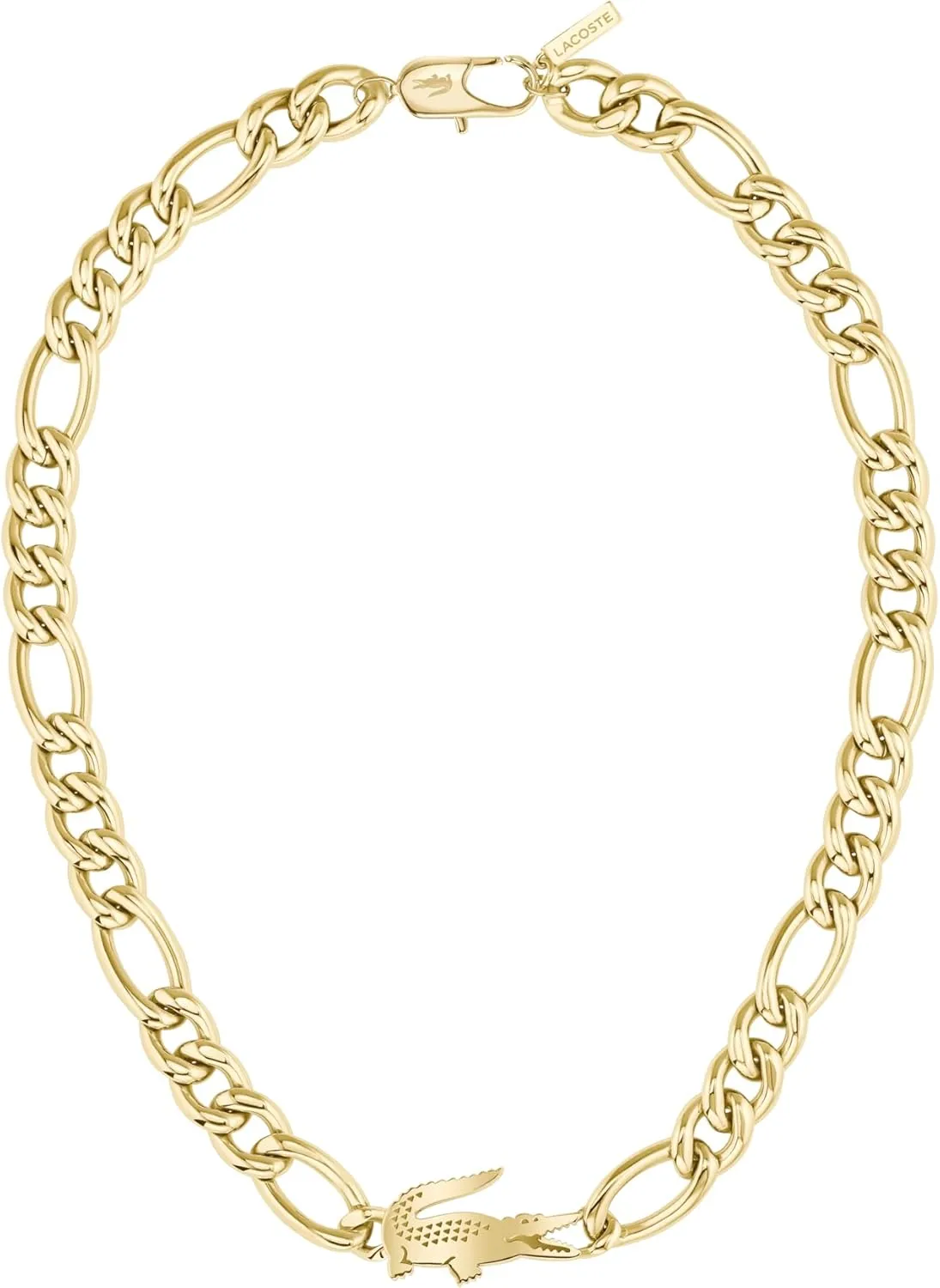Lacoste Crocodile Chain Necklace for Men and Women - Stainless Steel Jewelry, Adjustable - Crocodile Style, Striking Collection, Accessory - Gift for Him and Her
