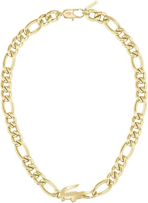Lacoste Crocodile Chain Necklace for Men and Women - Stainless Steel Jewelry, Adjustable - Crocodile Style, Striking Collection, Accessory - Gift for Him and Her