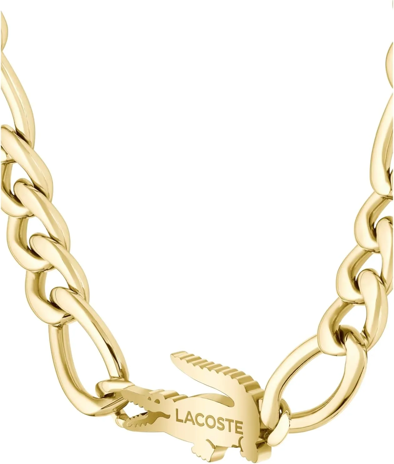 Lacoste Crocodile Chain Necklace for Men and Women - Stainless Steel Jewelry, Adjustable - Crocodile Style, Striking Collection, Accessory - Gift for Him and Her