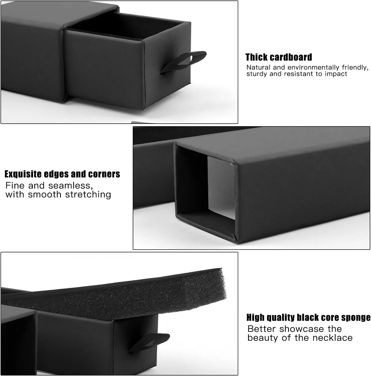 Lainrrew Jewelry Gift Box, Luxury 12-Pack Jewelry Gift Box Velvet-Lined, Compact Drawer Style for Earrings & Rings, Stylish Necklace Bracelet Organizer, 8.3x1.8x1.4 Inches (Black)