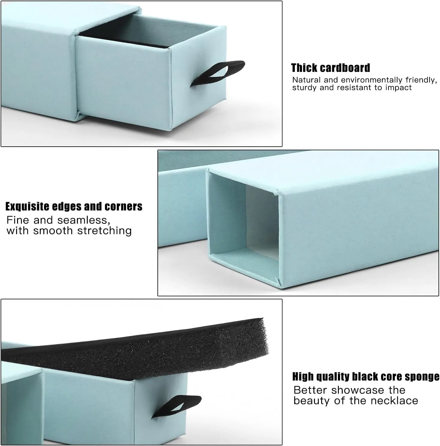 Lainrrew Jewelry Gift Box, Luxury 12-Pack Jewelry Gift Box Velvet-Lined, Compact Drawer Style for Earrings & Rings, Stylish Necklace Bracelet Organizer, 8.3x1.8x1.4 Inches (Blue)