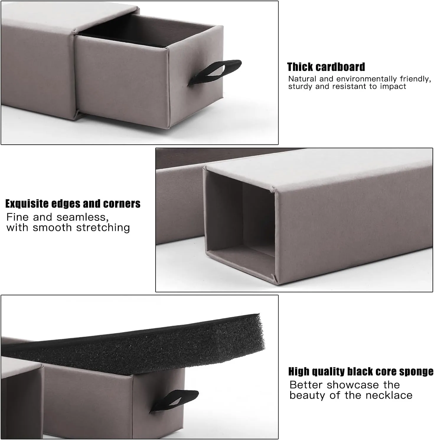 Lainrrew Jewelry Gift Box, Luxury 12-Pack Jewelry Gift Box Velvet-Lined, Compact Drawer Style for Earrings & Rings, Stylish Necklace Bracelet Organizer, 8.3x1.8x1.4 Inches (Gray)