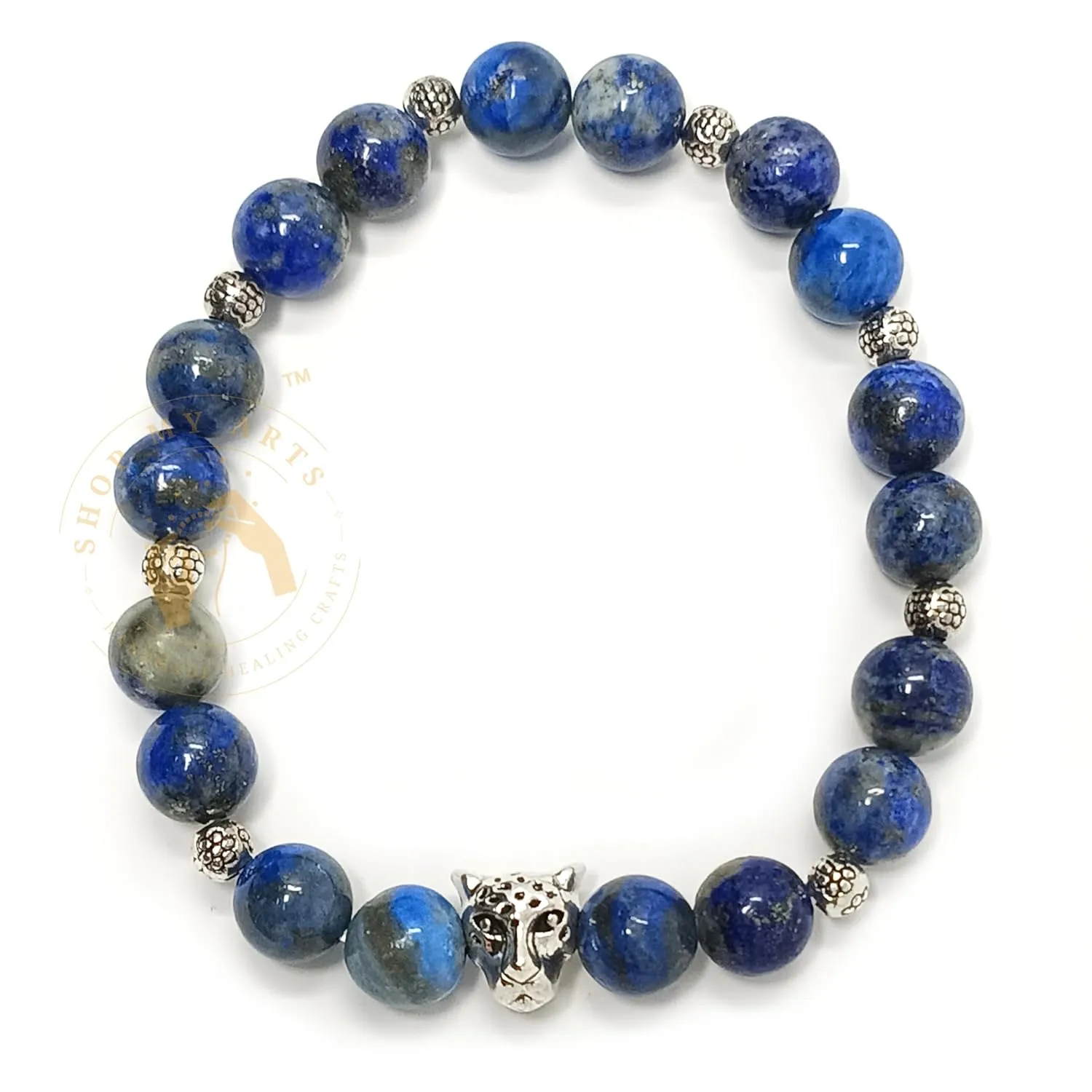 Lapis Lazuli Bracelet for Women, Men, Teens Gift - Lapis Lazuli Crystals and Healing Stones Mens Bracelet - 8mm Round Beaded Bracelets - Stretchy Bracelets for Chakra Protection, Meditation & Healing