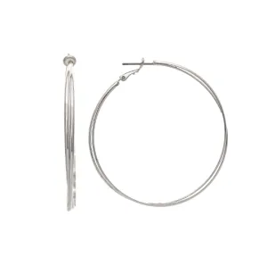 Large Double Hoop Earrings in Silver