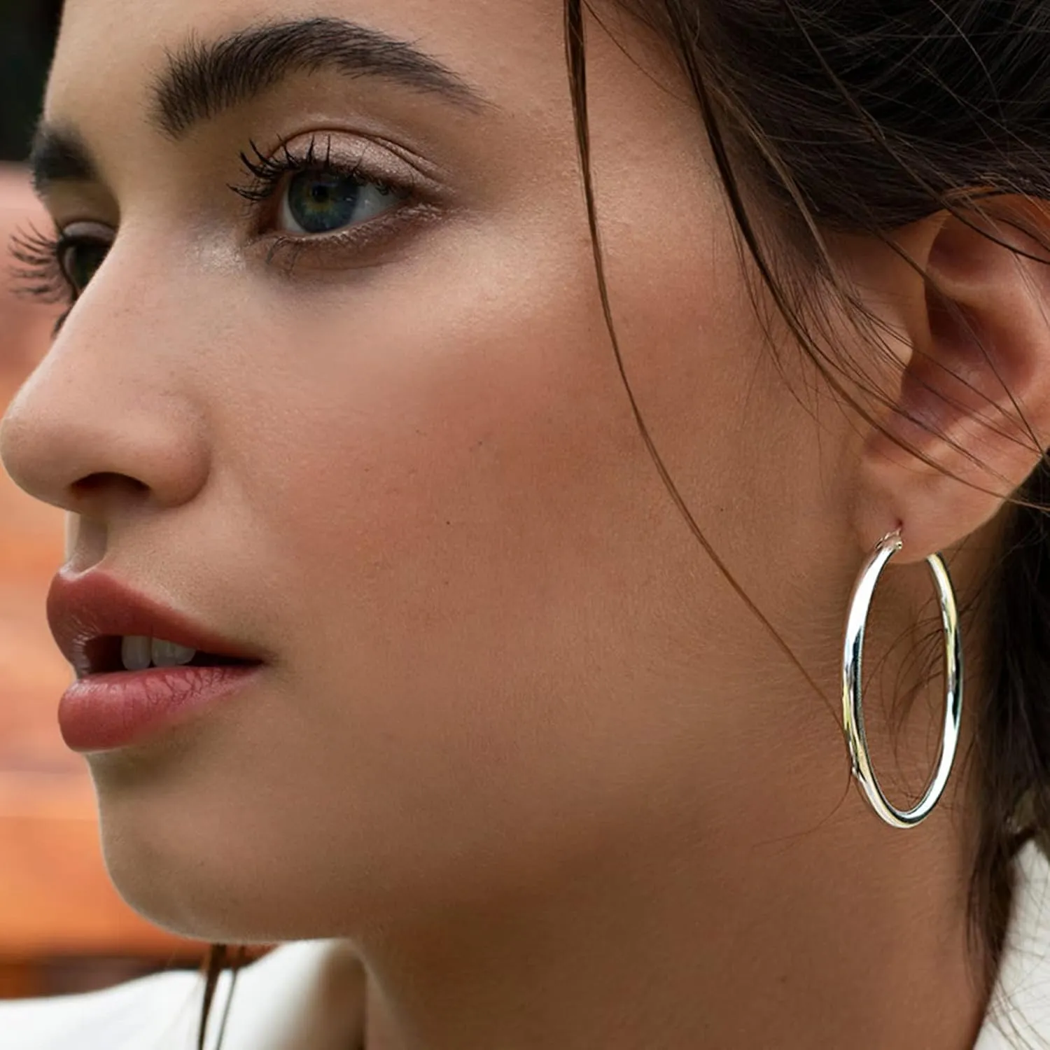 Large Gold Hoop Earrings Set 3 Pairs Sterling Silver Post Hypoallergenic Lightweight Large thin Hoop Earrings Multiple Pack (50/60/70 mm)