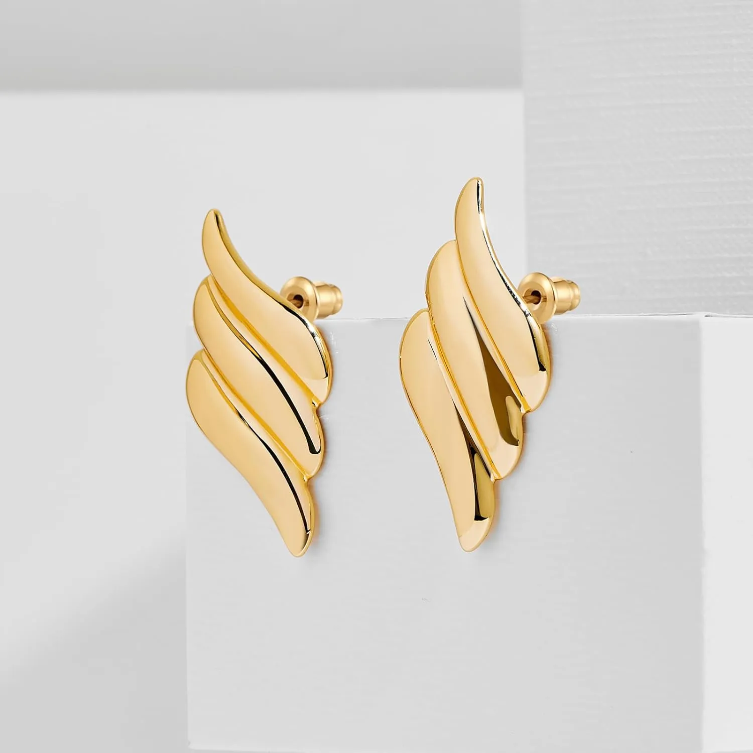 Large Gold Statement Chunky Stud Earrings for Women Trendy Vintage Large Gold Geometric Earrings Jewelry