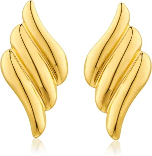 Large Gold Statement Chunky Stud Earrings for Women Trendy Vintage Large Gold Geometric Earrings Jewelry