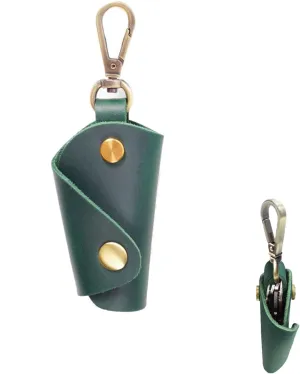 Leather Key Organizer Holder with Keychain, Car Key Cover, Snaps, Compact, Stylish Pouch