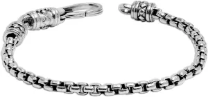 LeCalla Solid Real 925 Sterling Silver Classic Men's Link Bracelets | Italian Silver Bracelets for Men | Handmade Classic Design Chain Bracelet for Men 8, 8.5 Inches, Made in Italy