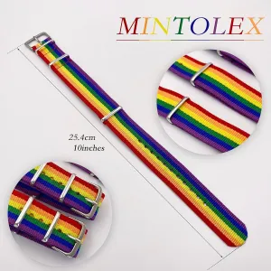LGBT Pride Bracelet for Bisexual Lesbian Gay LGBTQ Pride Bracelets Handmade Nylon Adjustable Wristband Watch Band Rainbow Bracelets for Women Men Parade Bulk Multiple Pack