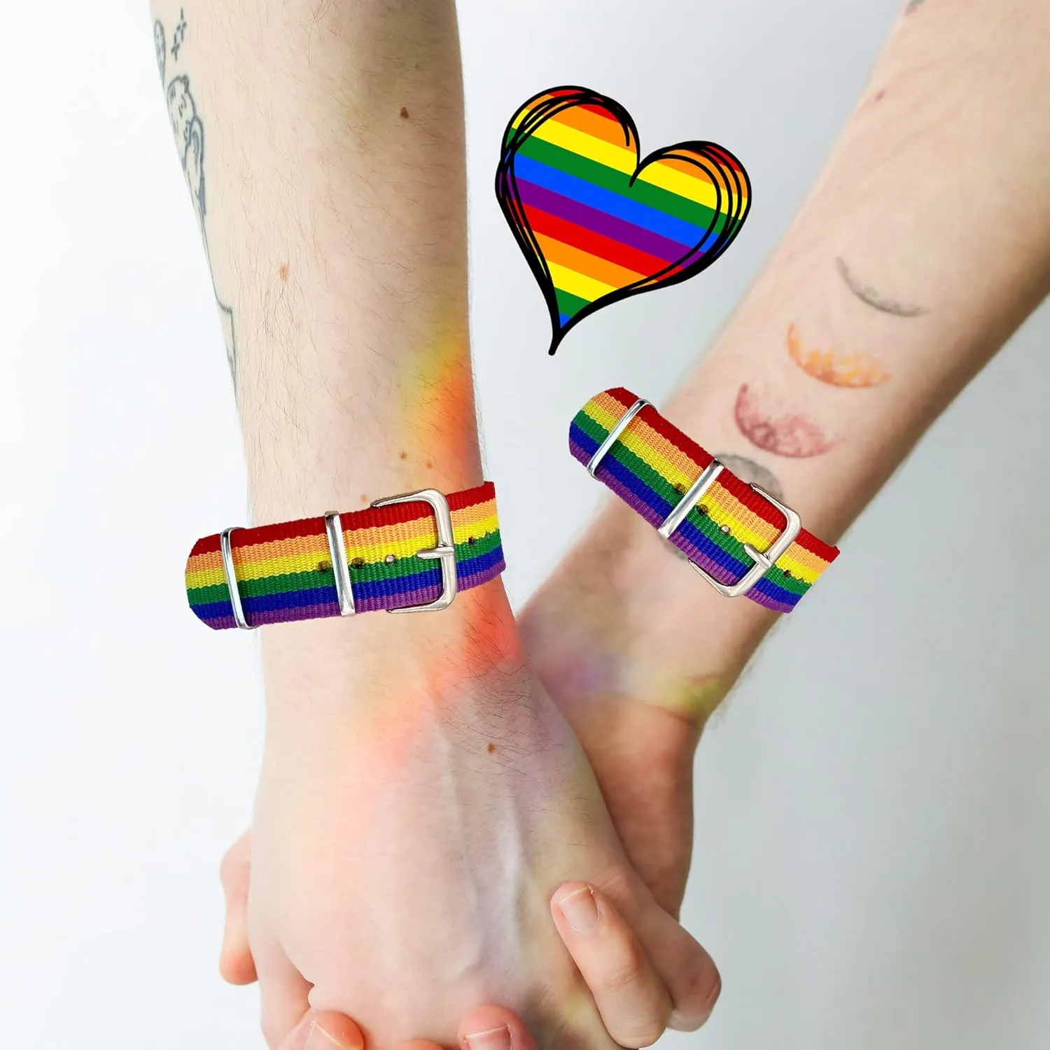 LGBT Pride Bracelet for Bisexual Lesbian Gay LGBTQ Pride Bracelets Handmade Nylon Adjustable Wristband Watch Band Rainbow Bracelets for Women Men Parade Bulk Multiple Pack
