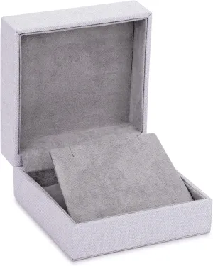 Linen Weave Reversible Earring/Pendant/Necklace Box - Jewelry Gift Box for Earring, Chain, Pendant and Necklace - Pendant/Earring Box for Girls Women & Men - Earring Case Suede Interior