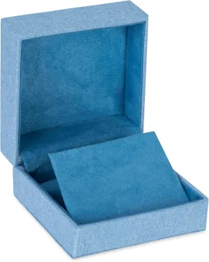 Linen Weave Reversible Earring/Pendant/Necklace Box - Jewelry Gift Box for Earring, Chain, Pendant and Necklace - Pendant/Earring Box for Girls Women & Men - Earring Case Suede Interior