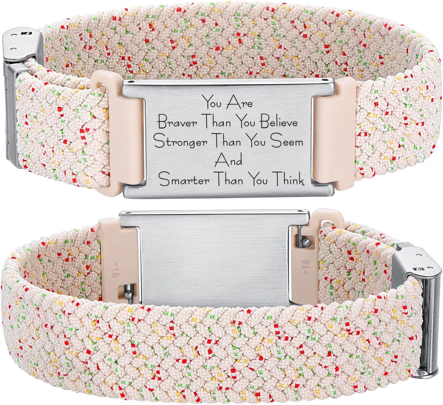 LinnaLove Inspirational Bracelets to son daughter gift from dad mom for Graduation, birthday-you are braver than you believe bracelet