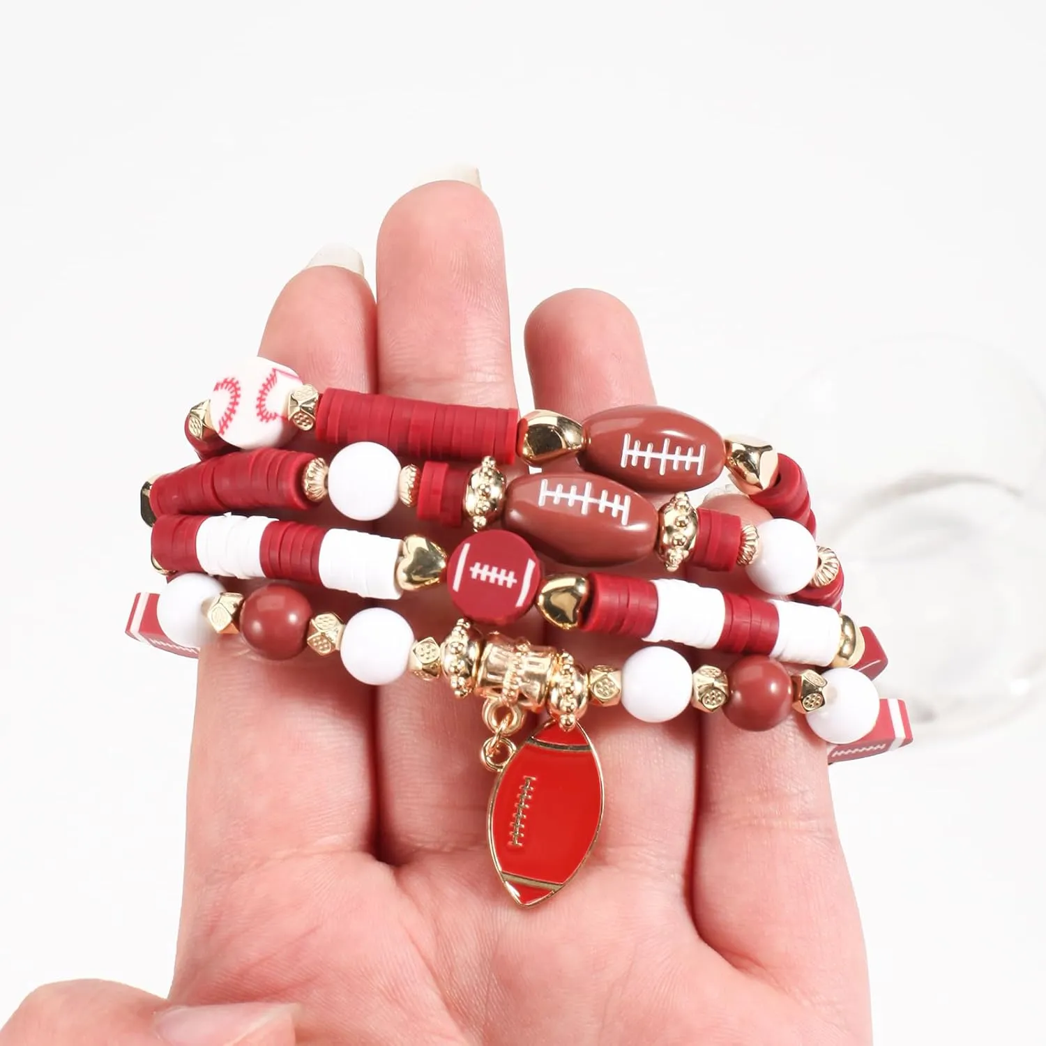 Lonext Bracelet for Women Polymer Clay Bead Bracelet Heishi Surfer Bracelets Set