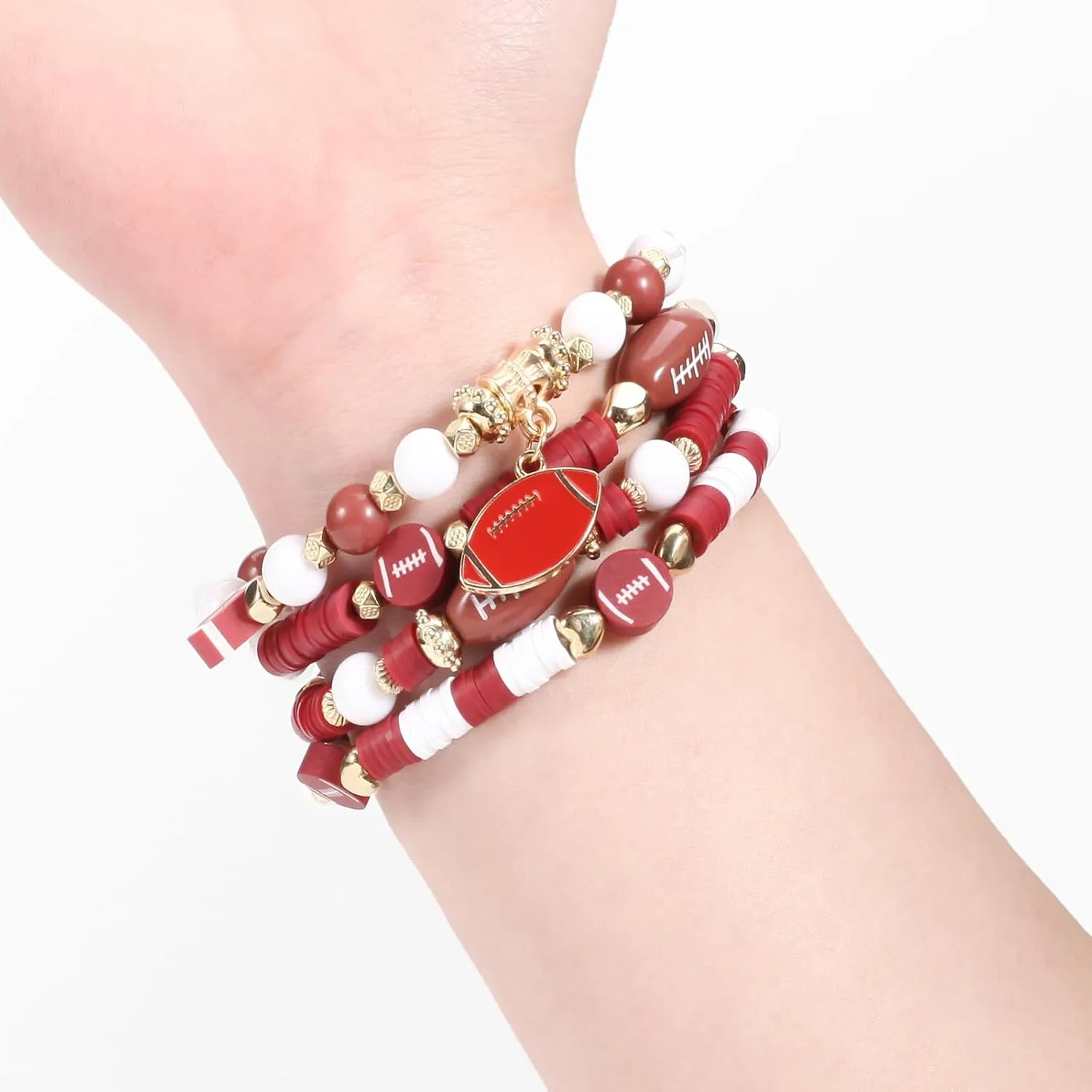 Lonext Bracelet for Women Polymer Clay Bead Bracelet Heishi Surfer Bracelets Set