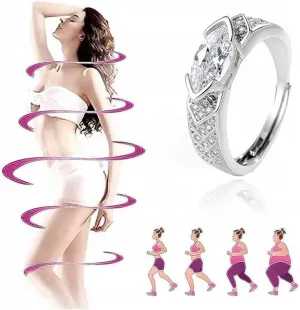 Lymphatic Therapy Titanium Ion Moissanite Diamond Ring For Women, Lymphvity Ring Unclog Bloodstream And Lymph Nodes Adjustable Cubic Zirconia Slimming Up Jewelry Gift