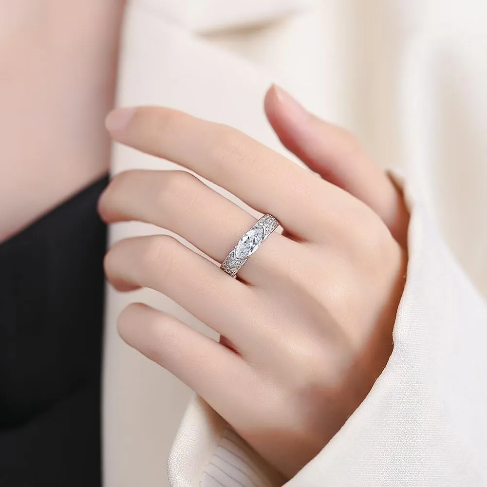 Lymphatic Therapy Titanium Ion Moissanite Diamond Ring For Women, Lymphvity Ring Unclog Bloodstream And Lymph Nodes Adjustable Cubic Zirconia Slimming Up Jewelry Gift