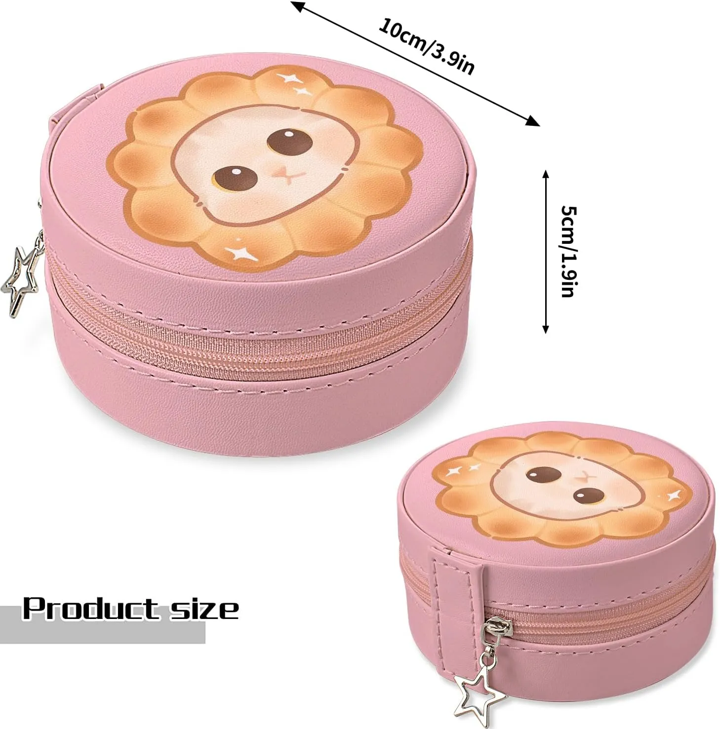 MAYCARI Small Portable Travel Jewelery Box, Aesthetic Flower Pattern Mini Leather Jewelery Box Organiser for Rings Earrings Necklace Bracelets Jewelry Gift for Women Girls Kids