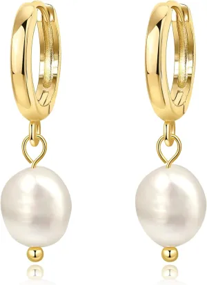 Me&Hz 14K Gold Plated Huggie Hoop Earrings for Women Statement Dainty Gold Filled Cubic Zirconia Dangle Earrings Lightweight Minimalist Aesthetic Drop Earrings for Women Trendy Jewelry Gifts