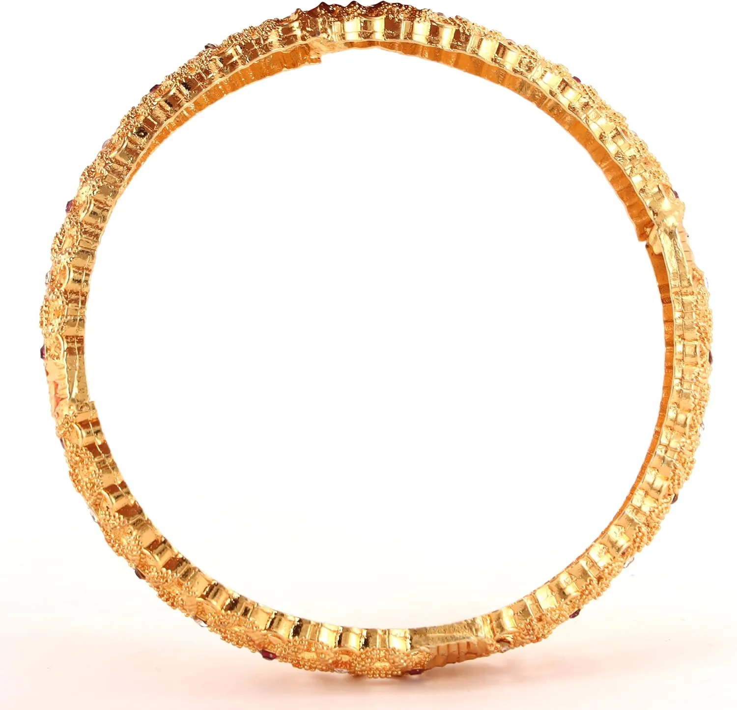 Meenakshi imitation Gujarati Handmade Gold Plated With Stone Bangles Set of 2 Designer Indian Women's Traditional Jewelry Bangle Bracelets Gift For Her