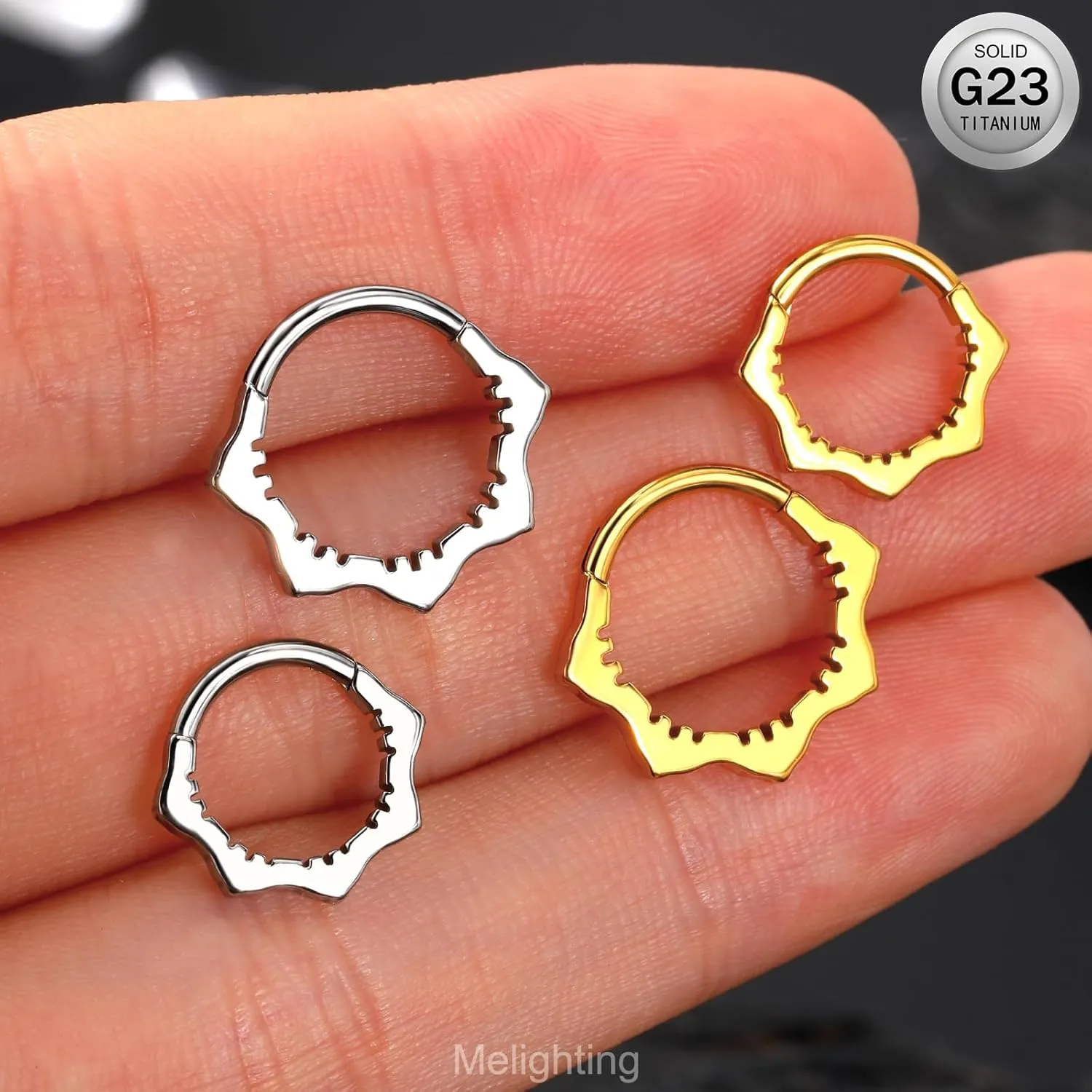 Melighting 16G Flower Septum Ring Titanium Septum Jewelry Cartilage Earring Daith Piercing Jewelry For Women Septum Clicker, USMSPT054