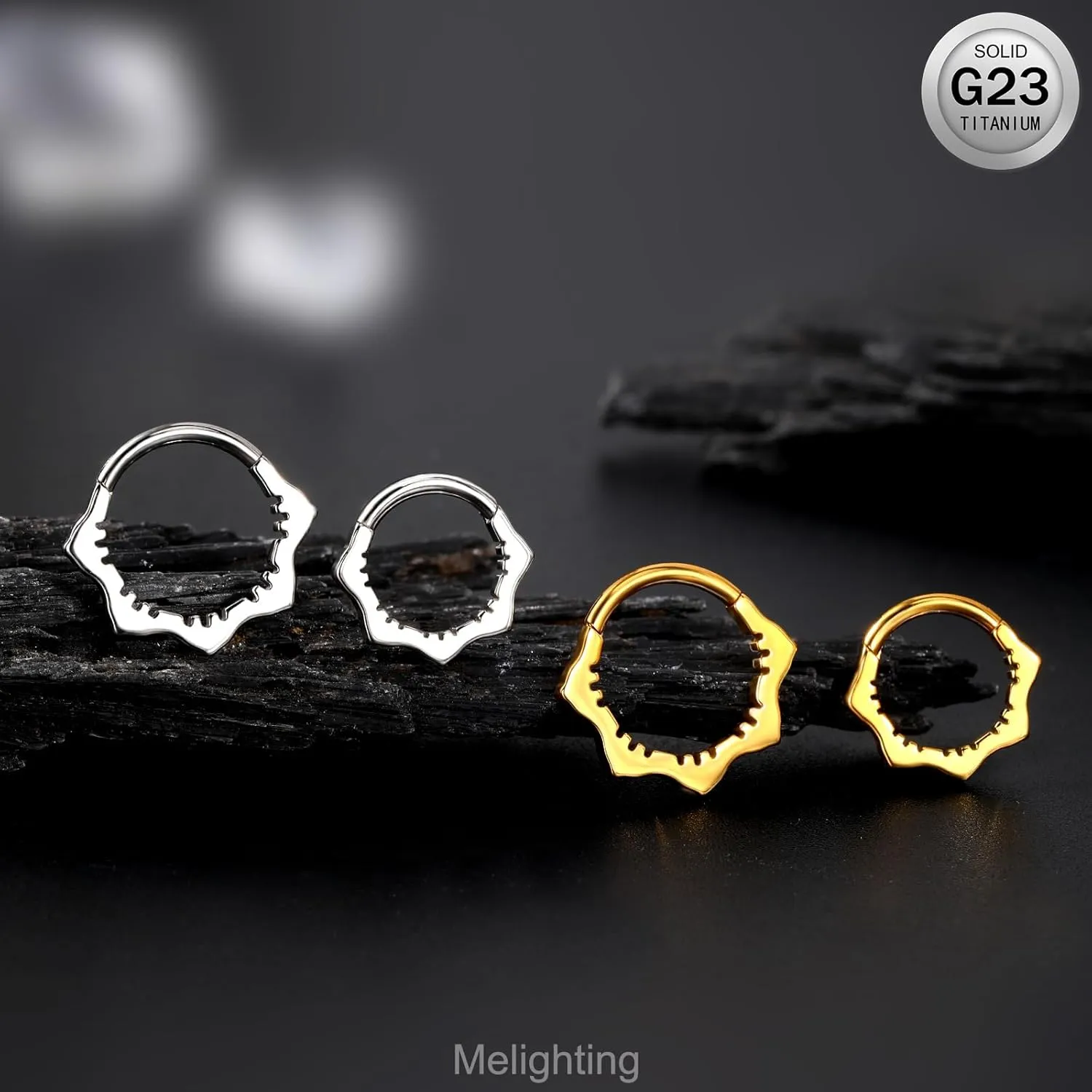 Melighting 16G Flower Septum Ring Titanium Septum Jewelry Cartilage Earring Daith Piercing Jewelry For Women Septum Clicker, USMSPT054