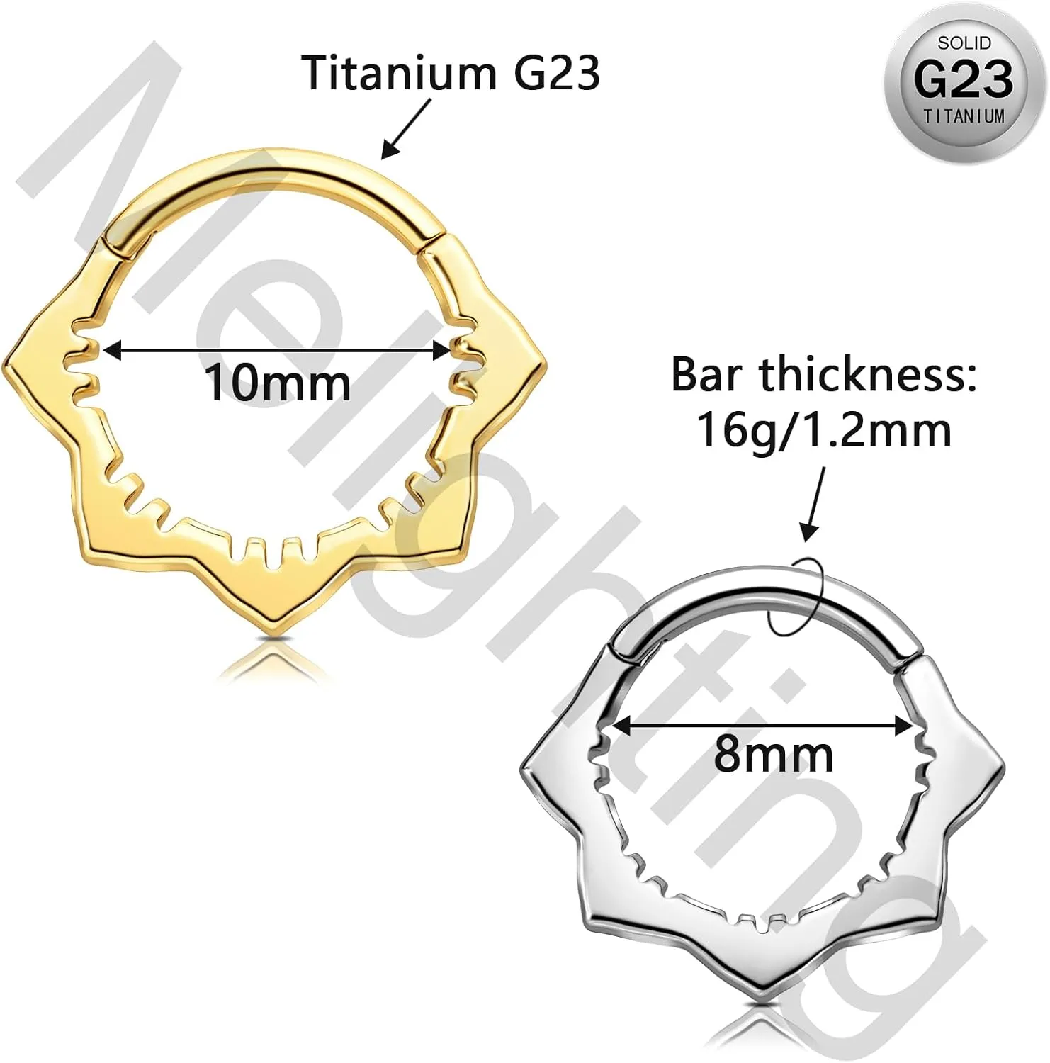 Melighting 16G Flower Septum Ring Titanium Septum Jewelry Cartilage Earring Daith Piercing Jewelry For Women Septum Clicker, USMSPT054