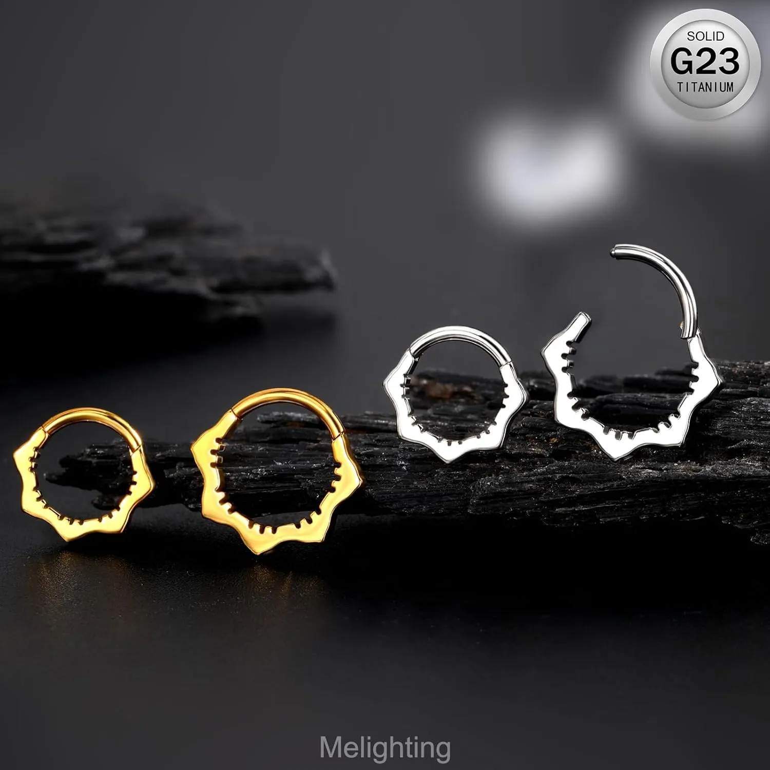 Melighting 16G Flower Septum Ring Titanium Septum Jewelry Cartilage Earring Daith Piercing Jewelry For Women Septum Clicker, USMSPT054