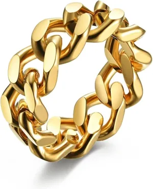 Men Rings Stainless Steel, Wedding Rings for Couples Chains for Engagement Anniversary Valentine