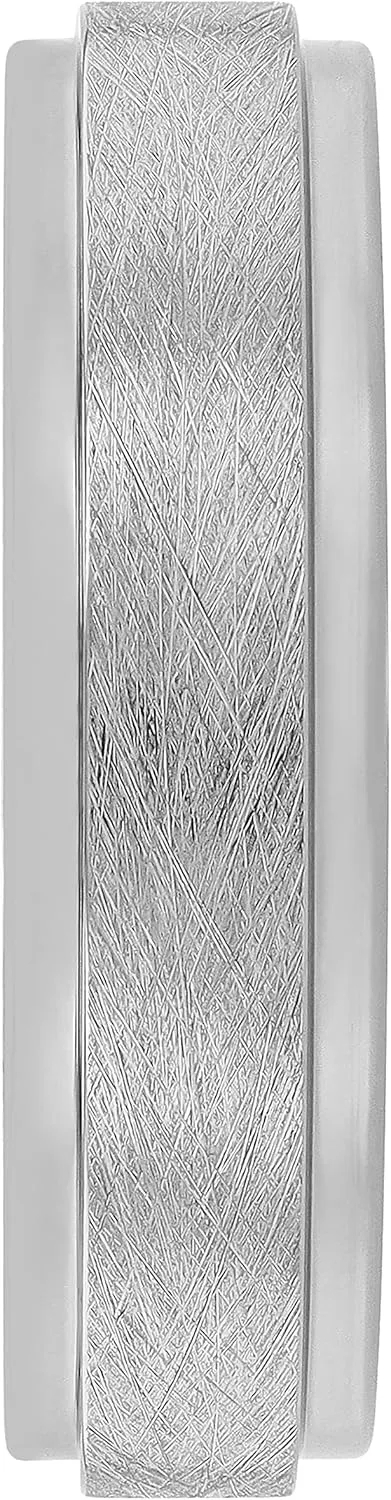 Men's 6mm Tantalum Carbide Contemporary Bands - Choice of Designs with Step Edges