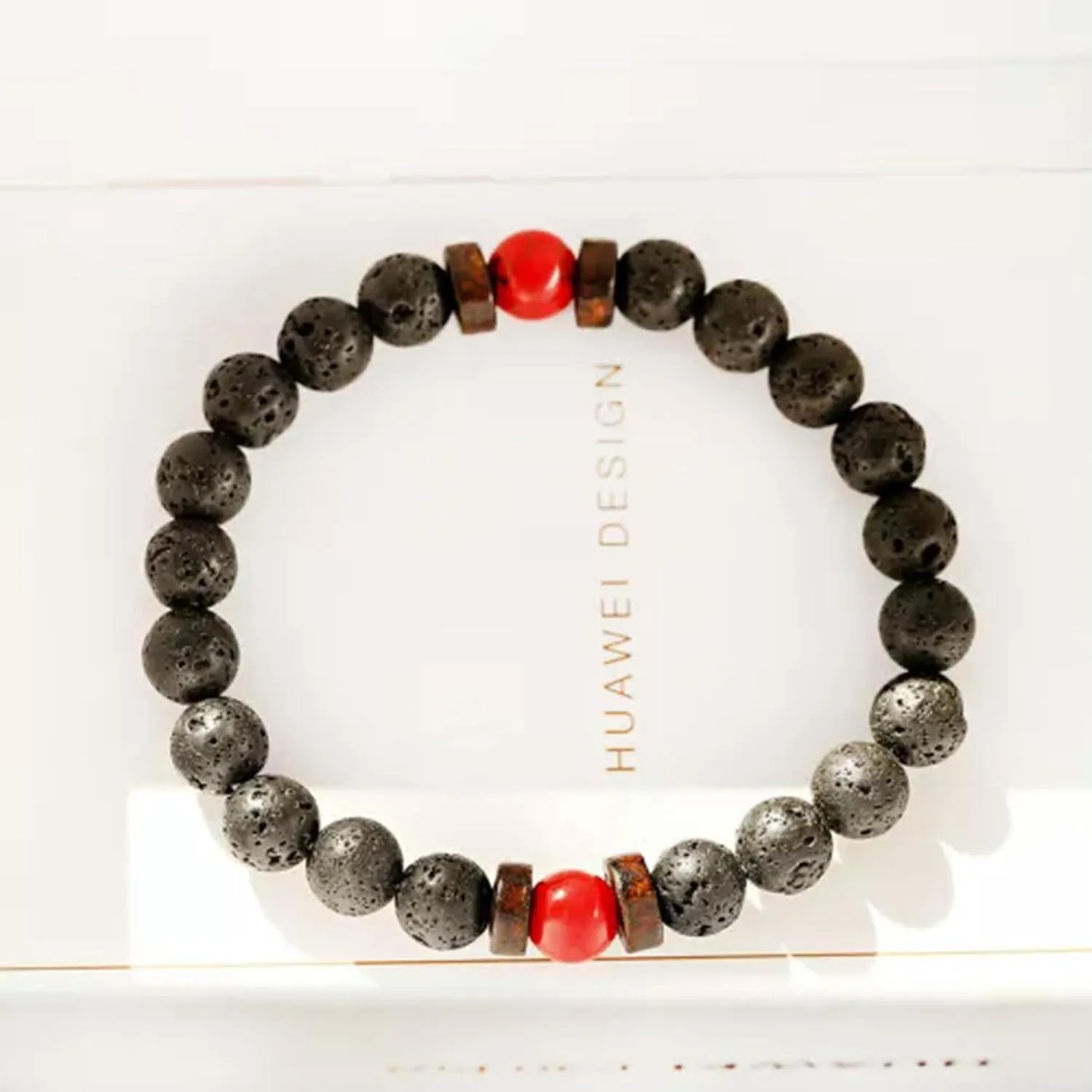 Mens Natural Lava Stone Granite Prayer Mala Bead Diffuser Bracelets Yoga Jewelry-356-6