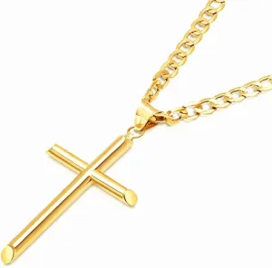 Mens Womens Cuban Link Chain 18K Gold Plated 3-6mm Stainless Steel Curb Necklace,Fashion Jewelry,Wear Alone or with Pendant,18-26 Inch