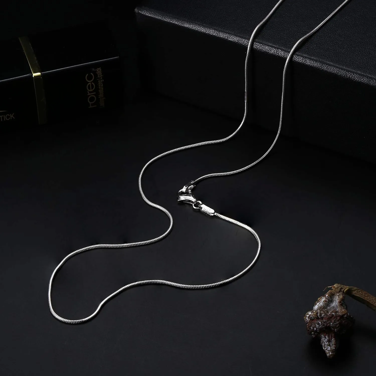 MILACOLATO 925 Sterling Silver Chain Necklace for Women Men 1MM 1.5MM Solid Round Snake Chain Necklace Rhodium Plated Durable Italian Silver Necklace Chain Jewelry - Lobster Clasp - 16"-24"
