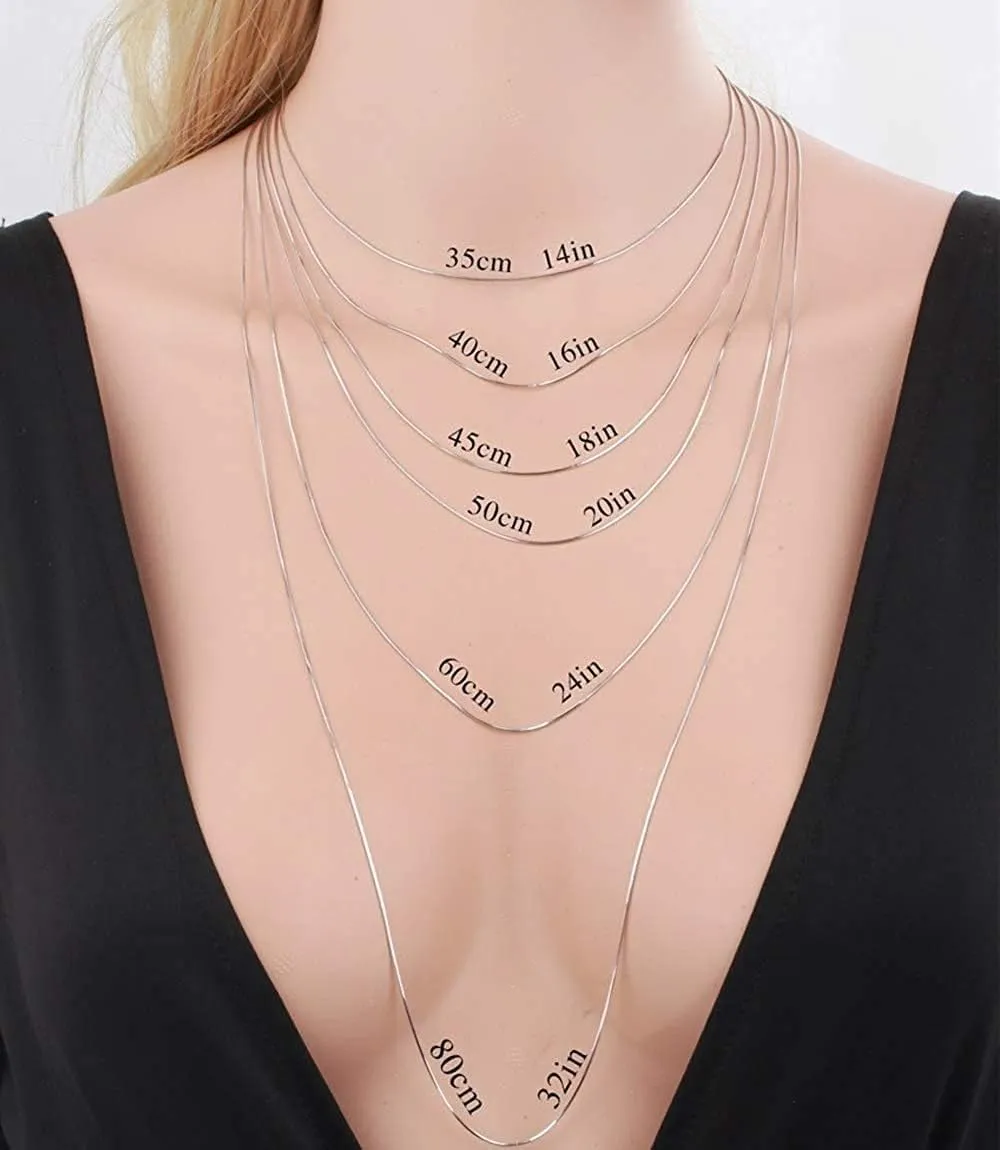 MILACOLATO 925 Sterling Silver Chain Necklace for Women Men 1MM 1.5MM Solid Round Snake Chain Necklace Rhodium Plated Durable Italian Silver Necklace Chain Jewelry - Lobster Clasp - 16"-24"